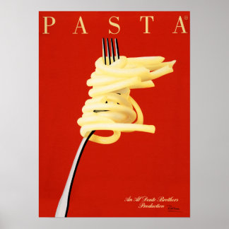 PASTA AL DENTE Razzia Italienisches Lebensmittelno Poster