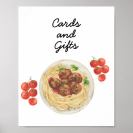 Pasta Baby shower Cards & Gifts Poster