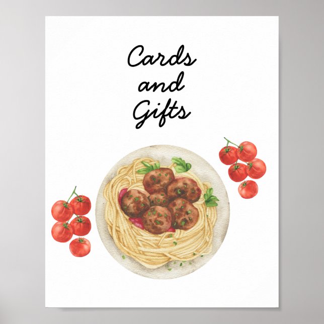 Pasta Baby shower Cards & Gifts Poster (Vorne)