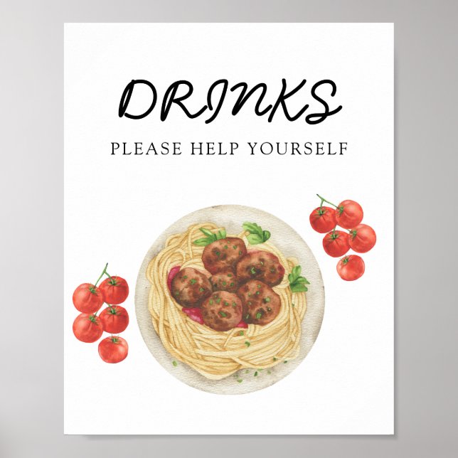 Pasta Baby shower Drinks Poster (Vorne)
