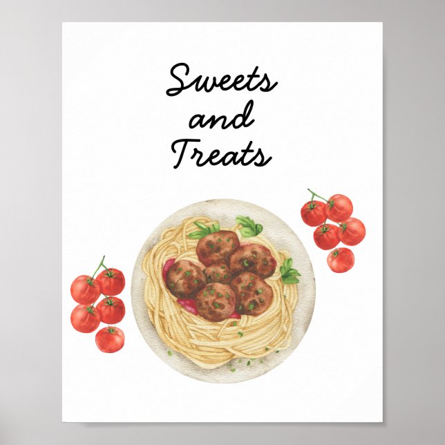 Pasta Baby shower Sweets & Treats Poster (Vorne)
