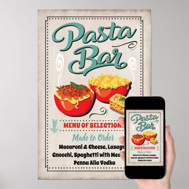 Pasta Bar Party Signierung Poster 