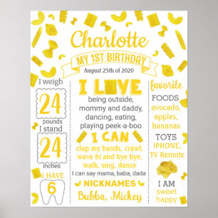 Pasta Birthday Meilenstein Schild 1064