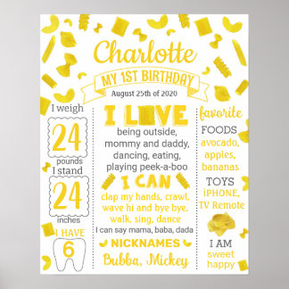 Pasta Birthday Meilenstein Schild 1064