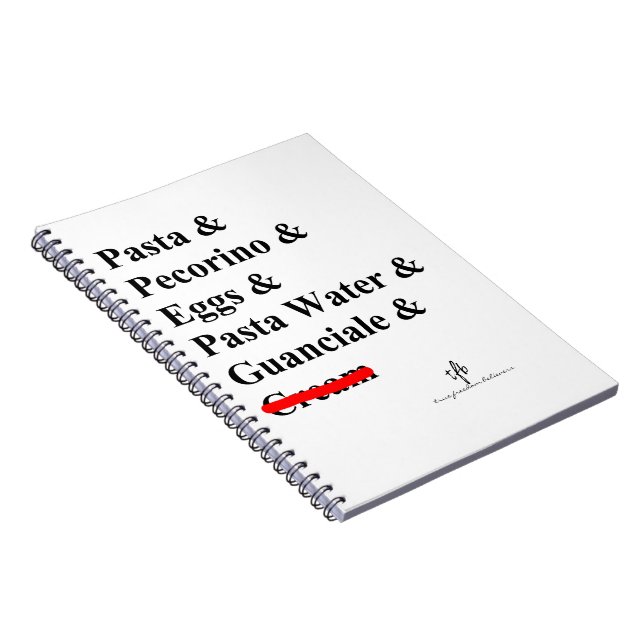 Pasta Carbonara Notizblock (Rechte Seite)