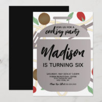 Pasta Cooking Geburtstagsparty Einladung