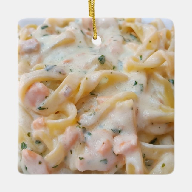 Pasta Custom Food Foto Keramikornament (Vorderseite)