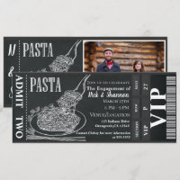 Pasta Dinner Chalk Verlobung Dinner Foto Ticket