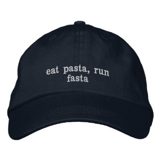 Pasta essen, schnell laufen bestickte baseballkappe