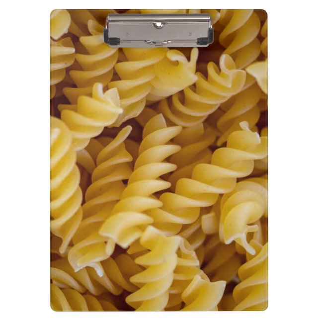 Pasta Fusilli Noodles Klemmbrett (Vorderseite)