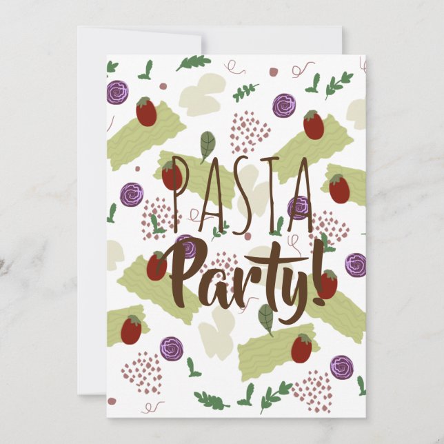 Pasta Italienisches Abendessen Utensiballs Meatbal Einladung (Vorderseite)