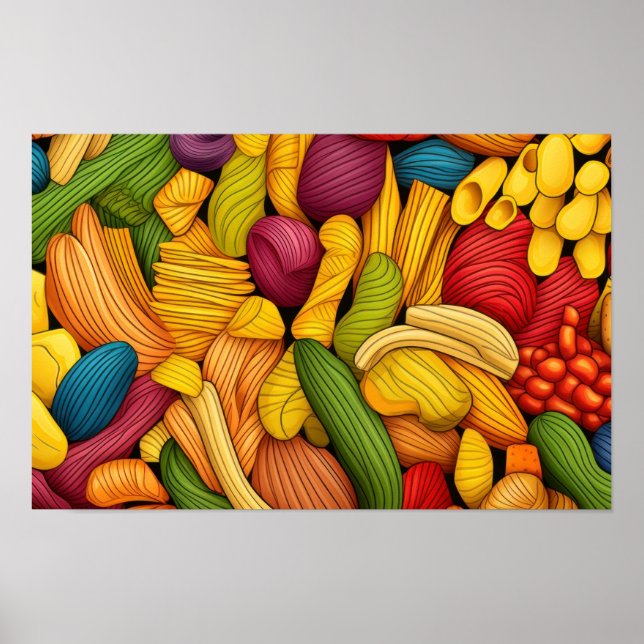Pasta-Kunst Hintergrund KLEIN Poster (Vorne)