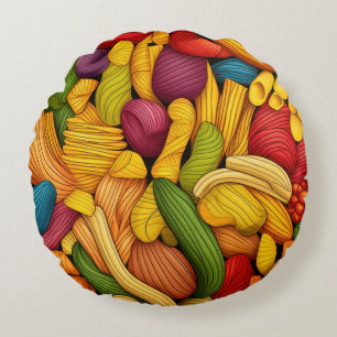 Pasta-Kunst Hintergrund Rundes Kissen