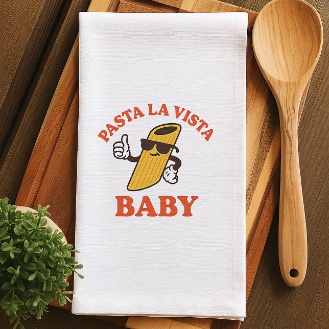 Pasta La Vista Funny Kittuch | Italienischer Pub Geschirrtuch (Von Creator hochgeladen)