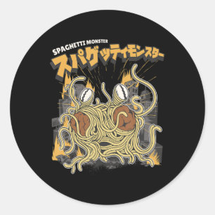 Pasta-Liebhaber Spaghetti-Monster-Anime Runder Aufkleber