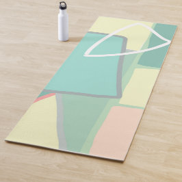 Pasta Pale Türkis Pink Abstrakte Kunst Yogamatte