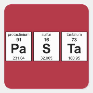 PaSTa Periodic-Tabelle Quadratischer Aufkleber