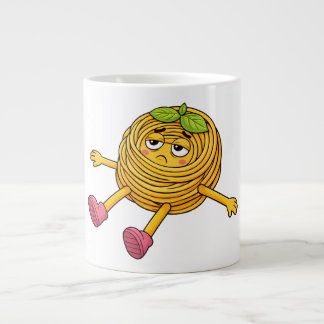 Pasta Polo liegt müde und erschöpft auf dem T-Shir Jumbo-Tasse