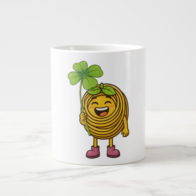 Pasta Polo – Lucky  with Clover -Shirt Jumbo-Tasse (Vorderseite)