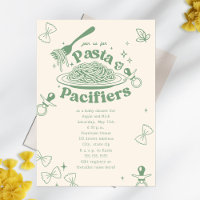 Pasta & Schnuller Doodle Sage Green Baby Dusche