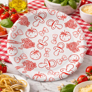 Pasta & Schnuller Handgezeichnete italienische Bab Pappteller