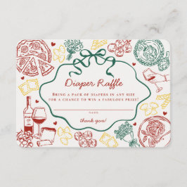 Pasta Special Delivery Italian Baby Diaper Raffle Begleitkarte