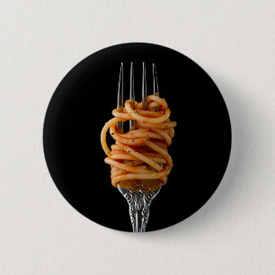 Pasta spun auf einer Gabel, Food Spaghetti Button