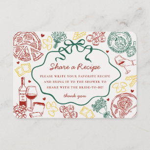 Pasta That‘s Amore Italienische Hochzeitsdusche Re Begleitkarte