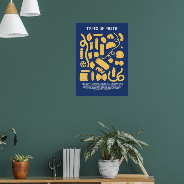 Pasta Typen Küchendekoration Poster (Wohnzimmer 1)