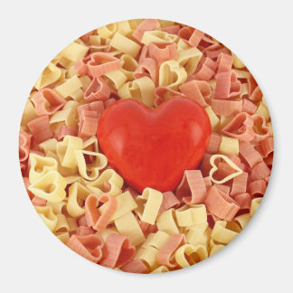 Pasta und Herz Magnet