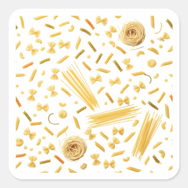 Pasta Varieties Seamless Pattern Sticker (Vorderseite)