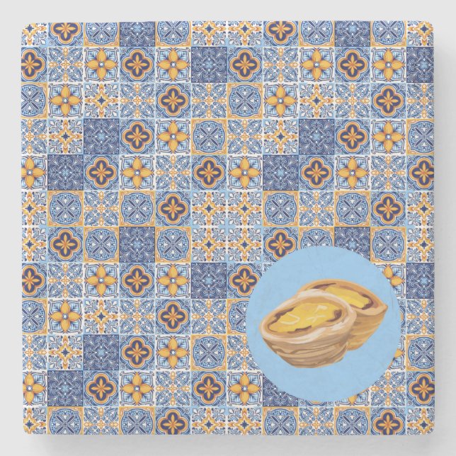 Pasteis de Nata Tiles Steinuntersetzer (Vorderseite)