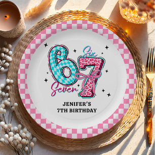 Pastel 67 Six Seven Mädchen Geburtstagsfeier Pappteller