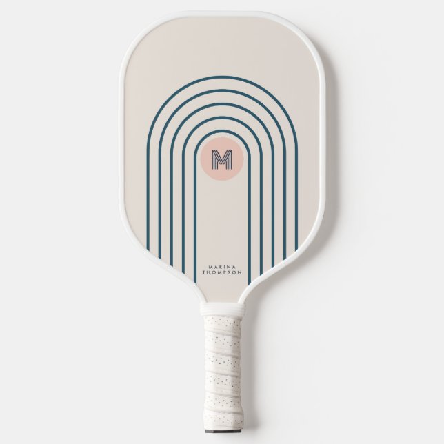 Pastel Abstract Geometric Lines Arches  Pickleball Schläger (Vorderseite)