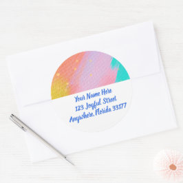 Pastel Abstract Modern Return Address Labels Runder Aufkleber