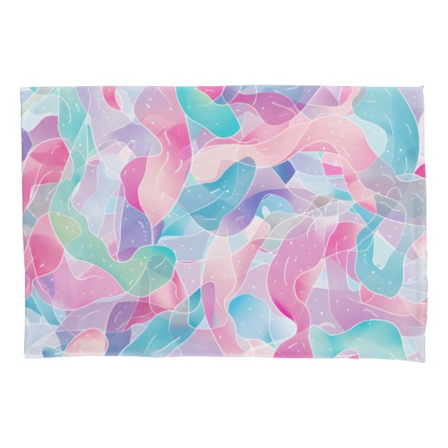 Pastel Abstract Ribbon Pattern Kissenbezug (Vorderseite)