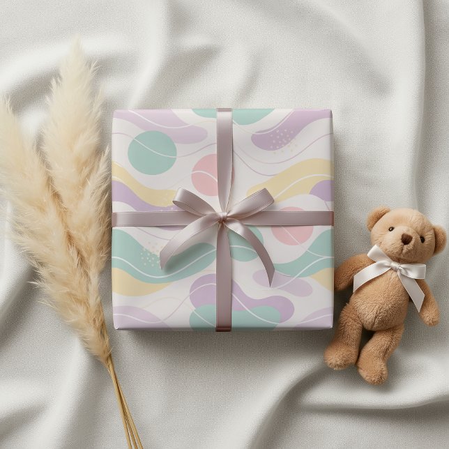 Pastel Abstract Seamless Pattern Waves and Circles Geschenkpapier (Von Creator hochgeladen)