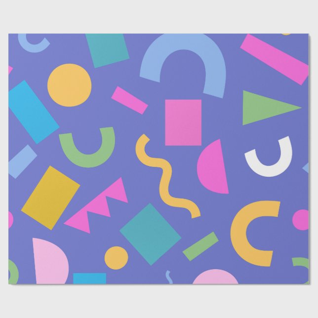 Pastel Abstract Shapes Pattern Design Geschenkpapier (Flach)