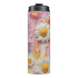 PASTEL ABSTRAKT DAISY BLUME THERMOSBECHER