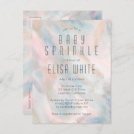 Pastel Abstrakt Elegante Chic CUSTOM BABY SPRINKLE Einladungspostkarte