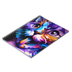 PASTEL ABSTRAKT FUNNY CAT NOTIZBLOCK