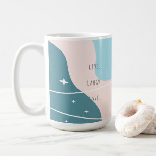 Pastel Abstrakt Live Laugh Liebe Kaffeetasse