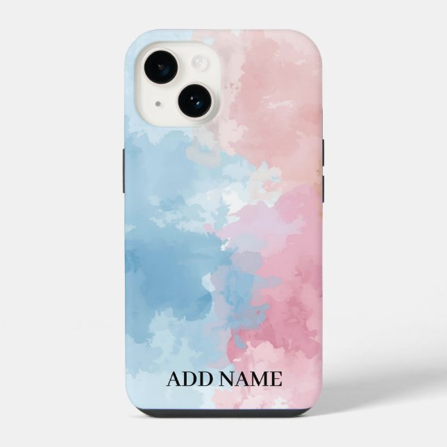Pastel Abstrakt Phone Case - Personalisiert Waterc iPhone Hülle (Rückseite)