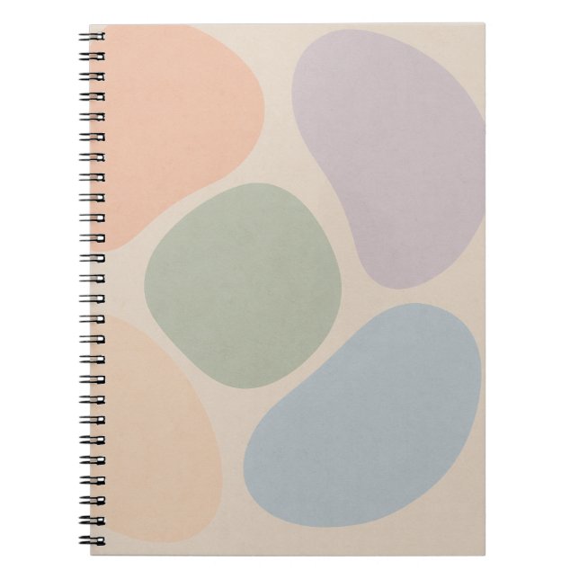 Pastel Abstrakt Shapes Notebook - Minimalistisch B Notizblock (Vorderseite)