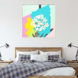 Pastel Abstrakte künstlerische Blumenfarbblöcke Leinwanddruck
