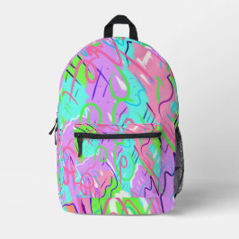 Pastel Abstrakter Pop Art Bedruckter Rucksack