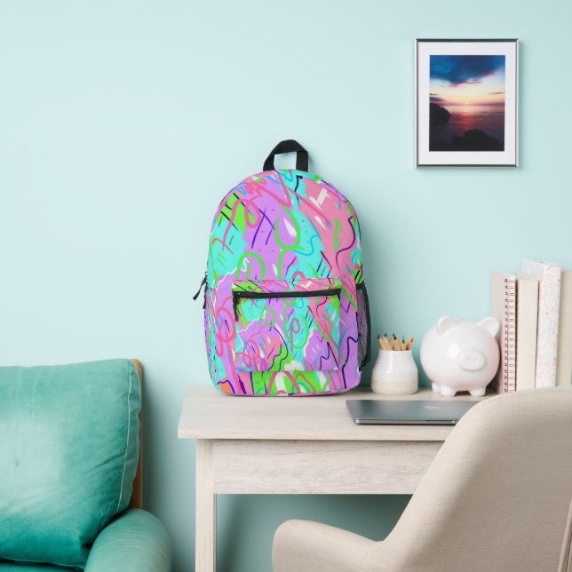 Pastel Abstrakter Pop Art Bedruckter Rucksack (InSitu)