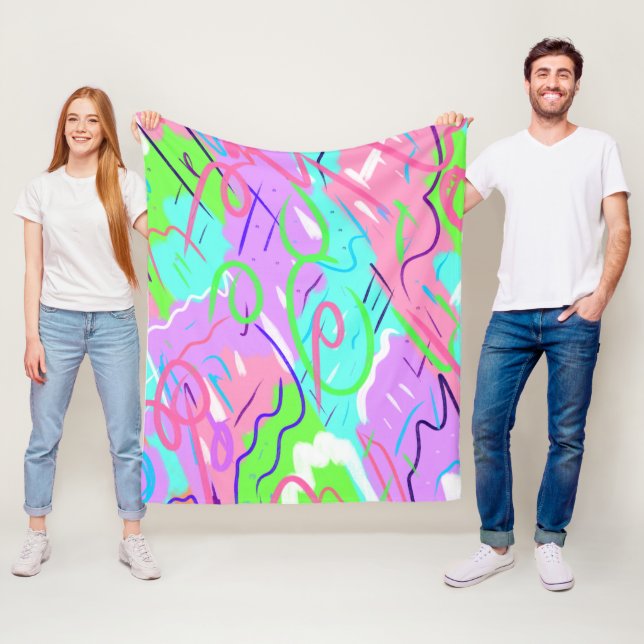 Pastel Abstrakter Pop Art Fleecedecke (Beispiel)