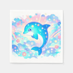 Pastel Adorable Dolphin Babydusche Serviette