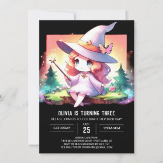 Pastel Adorable Wizard Geburtstag Einladung